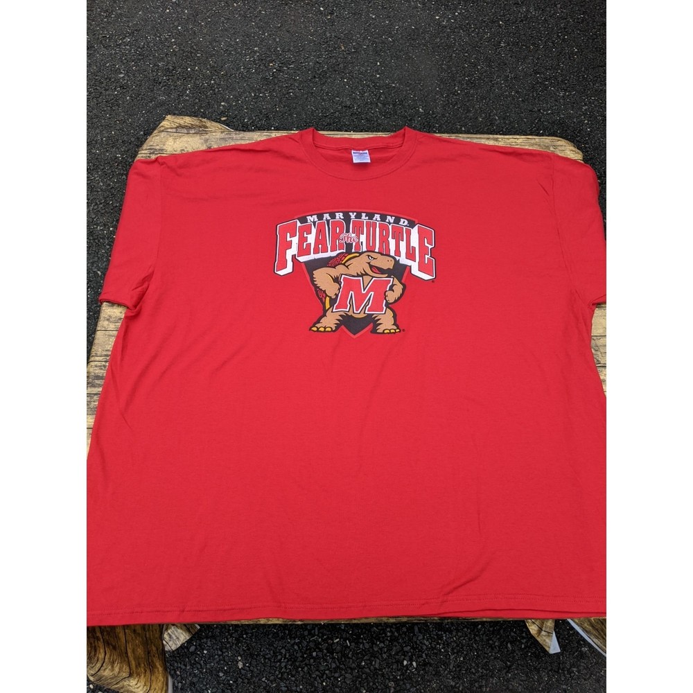 Vintage Maryland Terrapins Fear the Turtle Red Jerzees Shirt 5XL